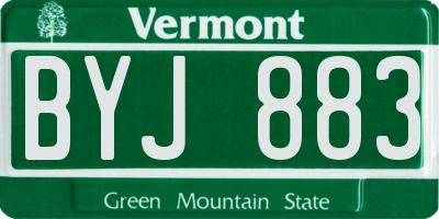 VT license plate BYJ883