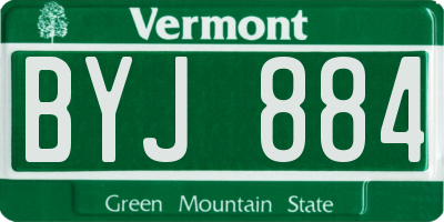 VT license plate BYJ884