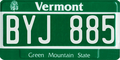 VT license plate BYJ885