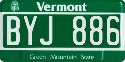 VT license plate BYJ886