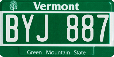 VT license plate BYJ887