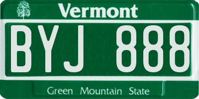 VT license plate BYJ888