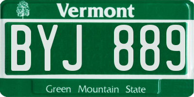 VT license plate BYJ889