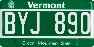 VT license plate BYJ890
