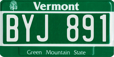 VT license plate BYJ891