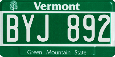 VT license plate BYJ892