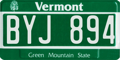 VT license plate BYJ894
