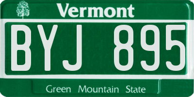 VT license plate BYJ895