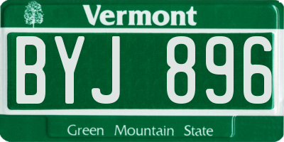 VT license plate BYJ896