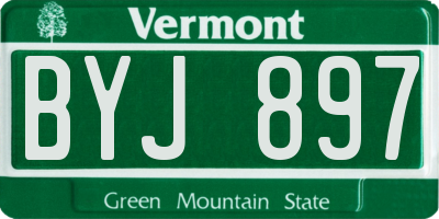 VT license plate BYJ897