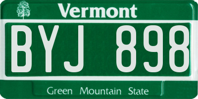VT license plate BYJ898