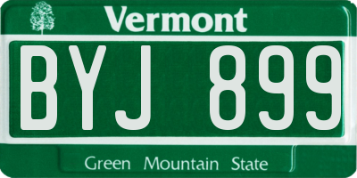 VT license plate BYJ899