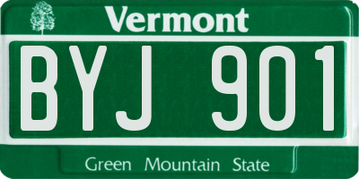 VT license plate BYJ901