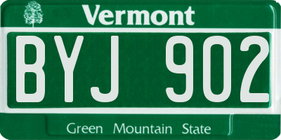 VT license plate BYJ902