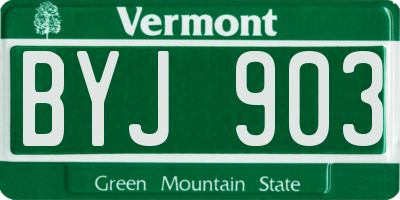 VT license plate BYJ903