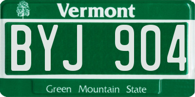 VT license plate BYJ904