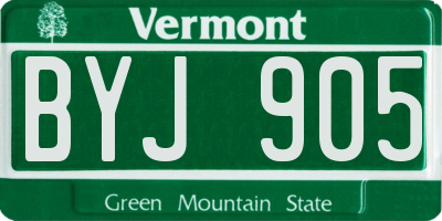 VT license plate BYJ905