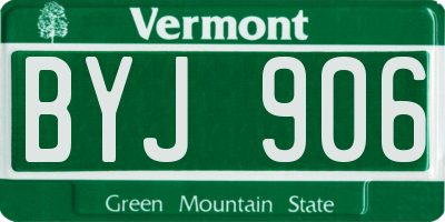 VT license plate BYJ906