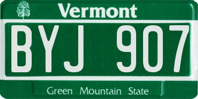 VT license plate BYJ907