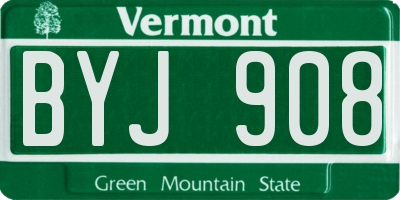 VT license plate BYJ908