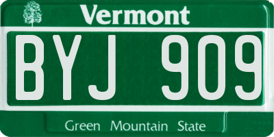 VT license plate BYJ909
