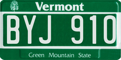 VT license plate BYJ910