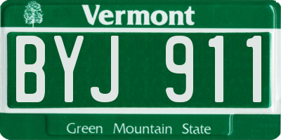 VT license plate BYJ911