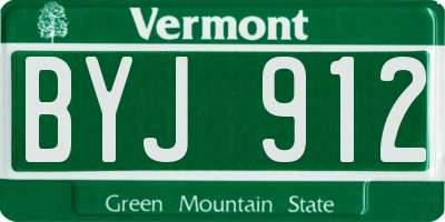 VT license plate BYJ912