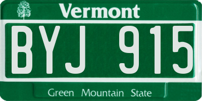 VT license plate BYJ915