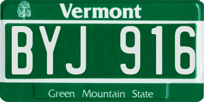 VT license plate BYJ916