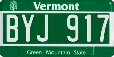 VT license plate BYJ917