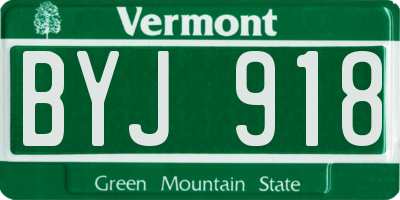 VT license plate BYJ918
