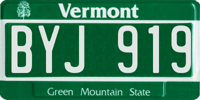VT license plate BYJ919