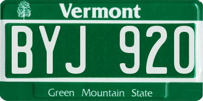 VT license plate BYJ920