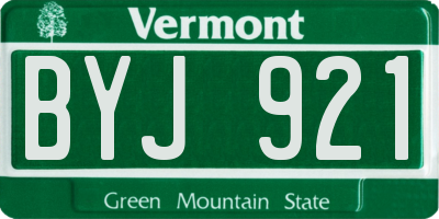 VT license plate BYJ921