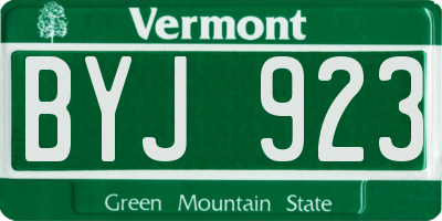 VT license plate BYJ923