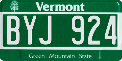 VT license plate BYJ924