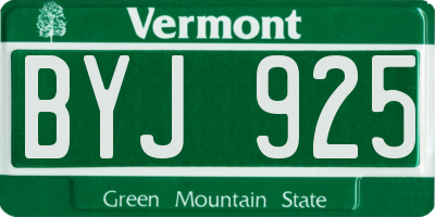 VT license plate BYJ925