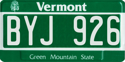 VT license plate BYJ926