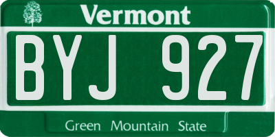 VT license plate BYJ927