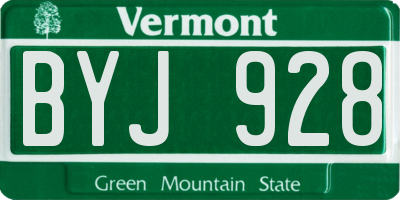 VT license plate BYJ928