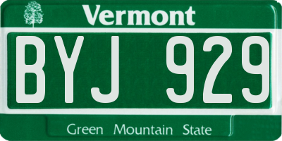 VT license plate BYJ929