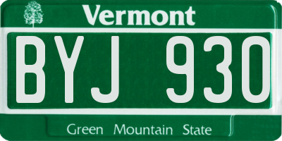 VT license plate BYJ930