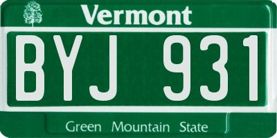 VT license plate BYJ931