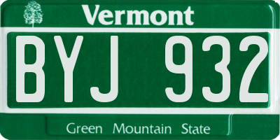 VT license plate BYJ932