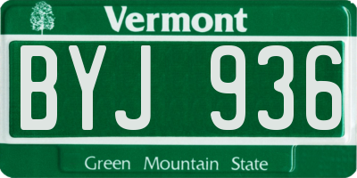 VT license plate BYJ936