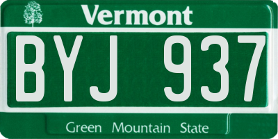 VT license plate BYJ937