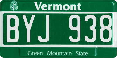 VT license plate BYJ938