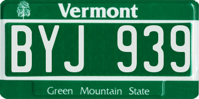 VT license plate BYJ939