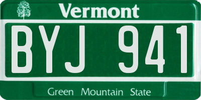 VT license plate BYJ941